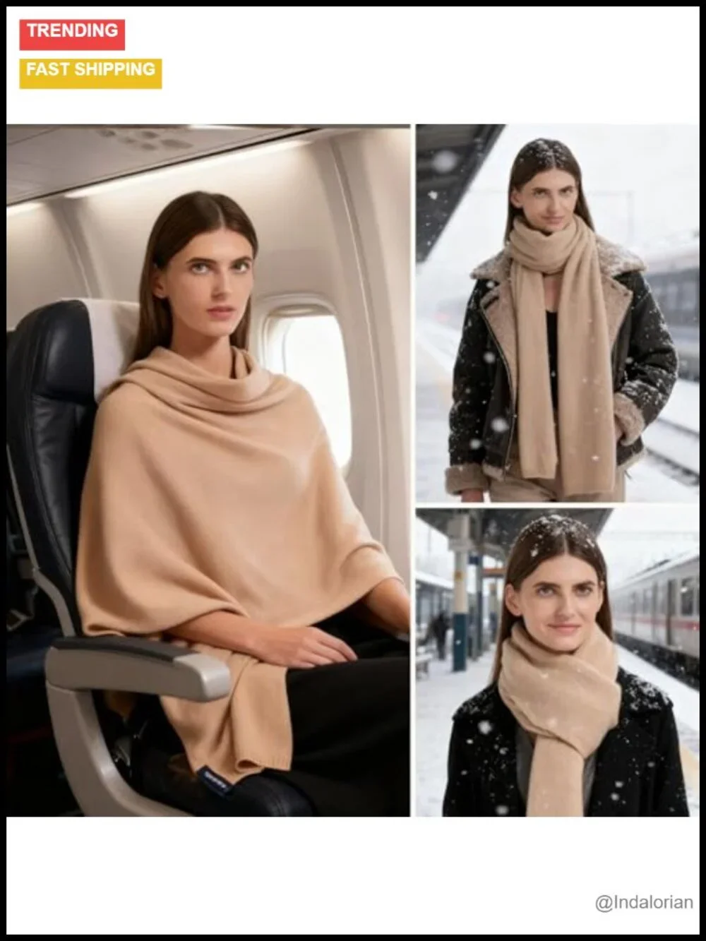 Cashmere Blend Wrap Shawl Pashmina Womens Travel Stole Extra Large